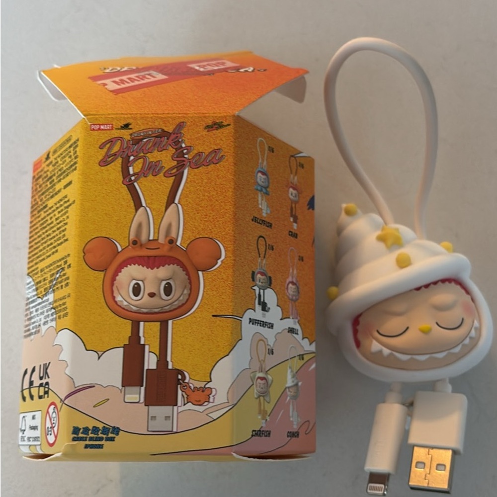 Labubu Drunk in Sea USB Charger - Conch